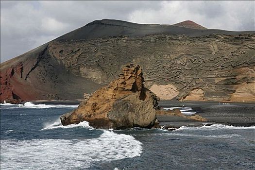 岩石构造,圆石滩,兰索罗特岛,加纳利群岛,西班牙