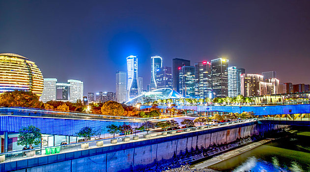 杭州钱江新城夜景