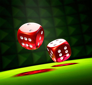 红色,骰子,绿色,桌子,斑点