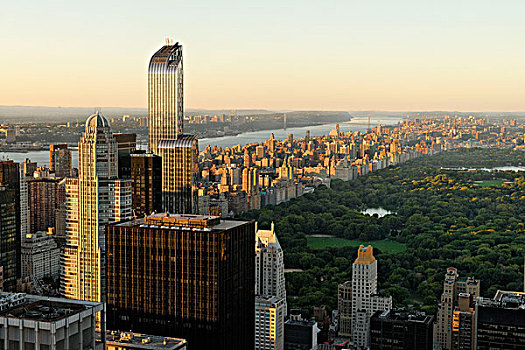 风景,中央公园,上面,石头,纽约,曼哈顿,美国