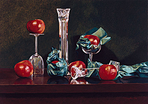 苹果,绿色,纸,淡色调,20世纪,收集