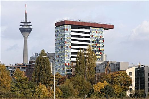现代办公室,建筑,塔,港口,北莱茵威斯特伐利亚,德国,欧洲