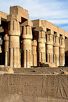 埃及,路克索神庙,庙宇,纸莎草,埃及新王国,古老,底比斯