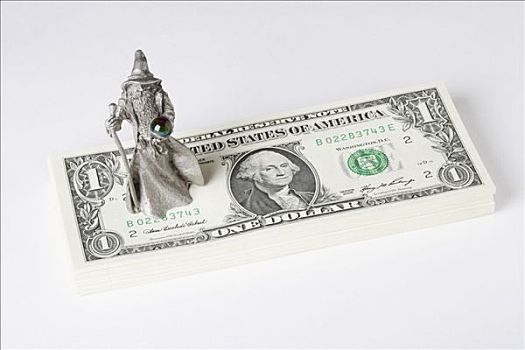 小雕像,占卜师,美元钞票