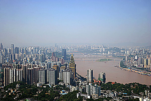 重庆南山眺望重庆渝中区半岛