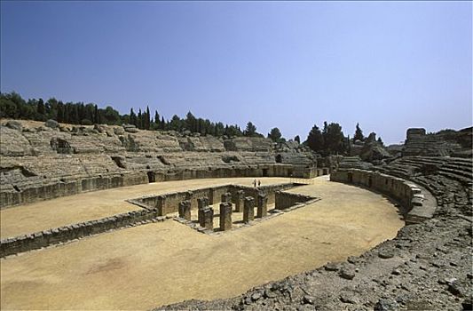遗址,古罗马竞技场,塞维尔省,安达卢西亚,西班牙