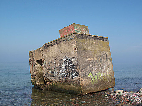 水泥,建筑,边缘,海洋