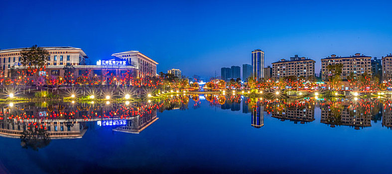 重庆江津区滨江新城城市夜景