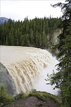 瀑布,踢,马,河,幽鹤国家公园,不列颠哥伦比亚省,加拿大