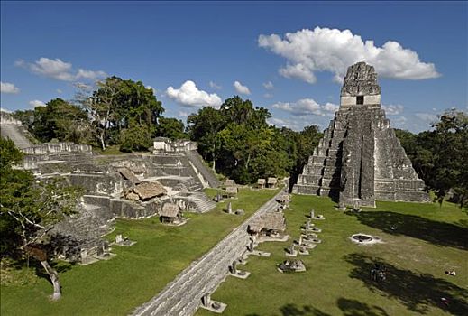 玛雅,遗址,庙宇,一号神庙,美洲虎金字塔,半岛,危地马拉,中美洲