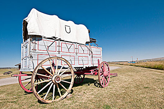 篷车,牧场,国家,古迹,艾伯塔省,加拿大