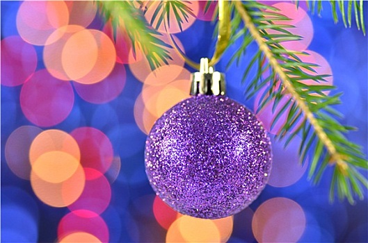 圣诞装饰,紫色,圣诞球,悬挂,云杉,细枝,背景