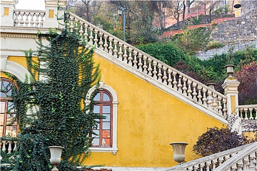黄色,楼梯,圣地亚哥,智利