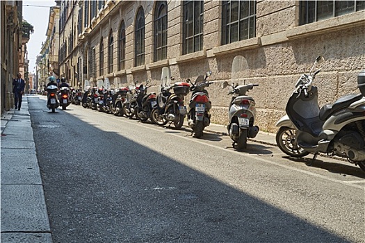 维罗纳,街道,摩托车