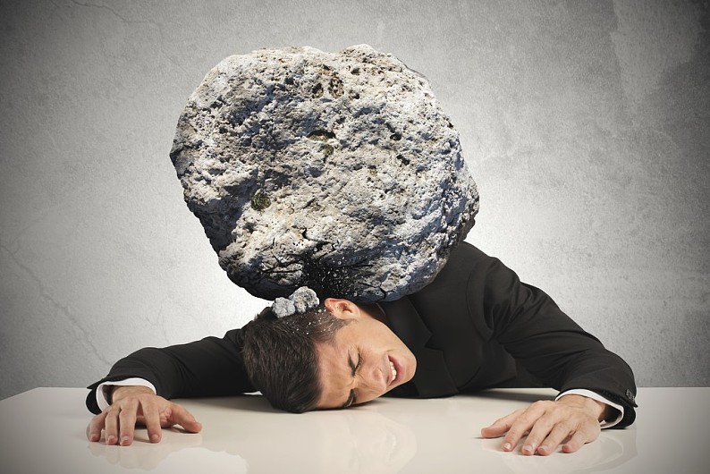 压力,商务人士,大,石头_高清图片_全景视觉