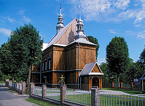 木质,天主教,教堂,波兰