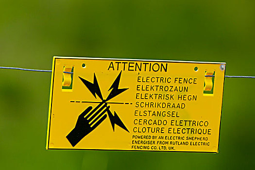 警告标识,电,栅栏