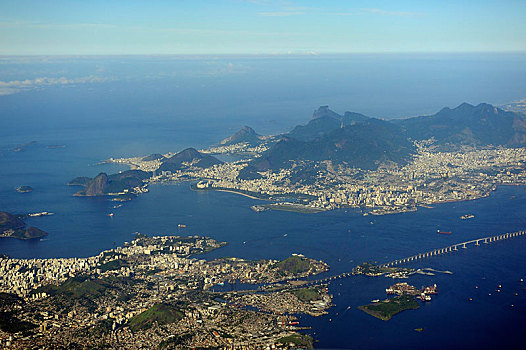 航拍,里约热内卢,巴伊亚,湾,巴西,南美