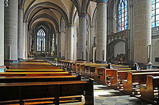 教堂长椅,大教堂,鲁尔区,北莱茵威斯特伐利亚,德国,欧洲