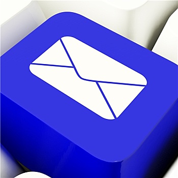 信封,键盘,蓝色,发电子邮件,联系