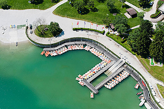 浴,湖,高山湖,踏板船,船,划艇,航拍,休闲,海滩,夏天,特兰迪诺,意大利