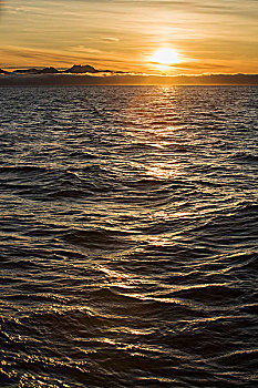 日落,水,靠近,假的,开端,链子,岛屿,西南方,阿拉斯加,美国