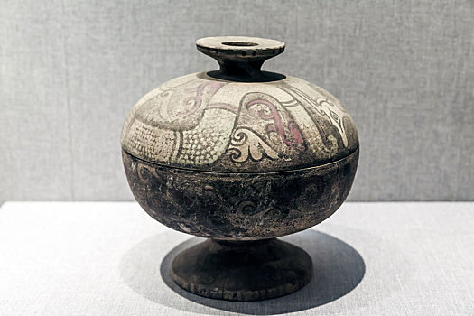 战国彩绘陶豆,河南省洛阳博物馆馆藏文物