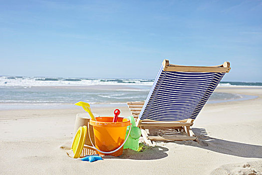 海滩,玩具,沙滩椅,帽,阿基坦,法国