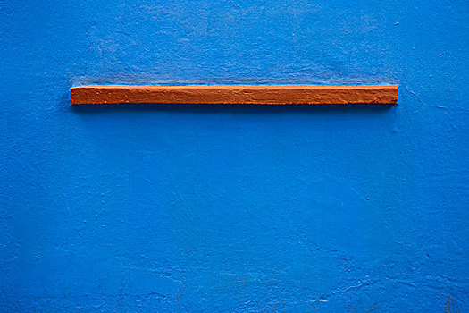 小,石台,蓝色背景,粉饰灰泥,墙壁