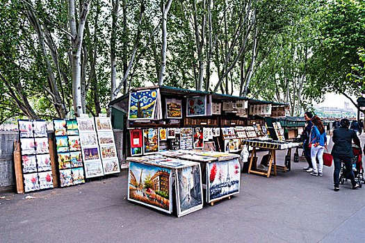 货摊,书店,赛纳河,文化,英里,巴黎,法兰西岛,法国,欧洲