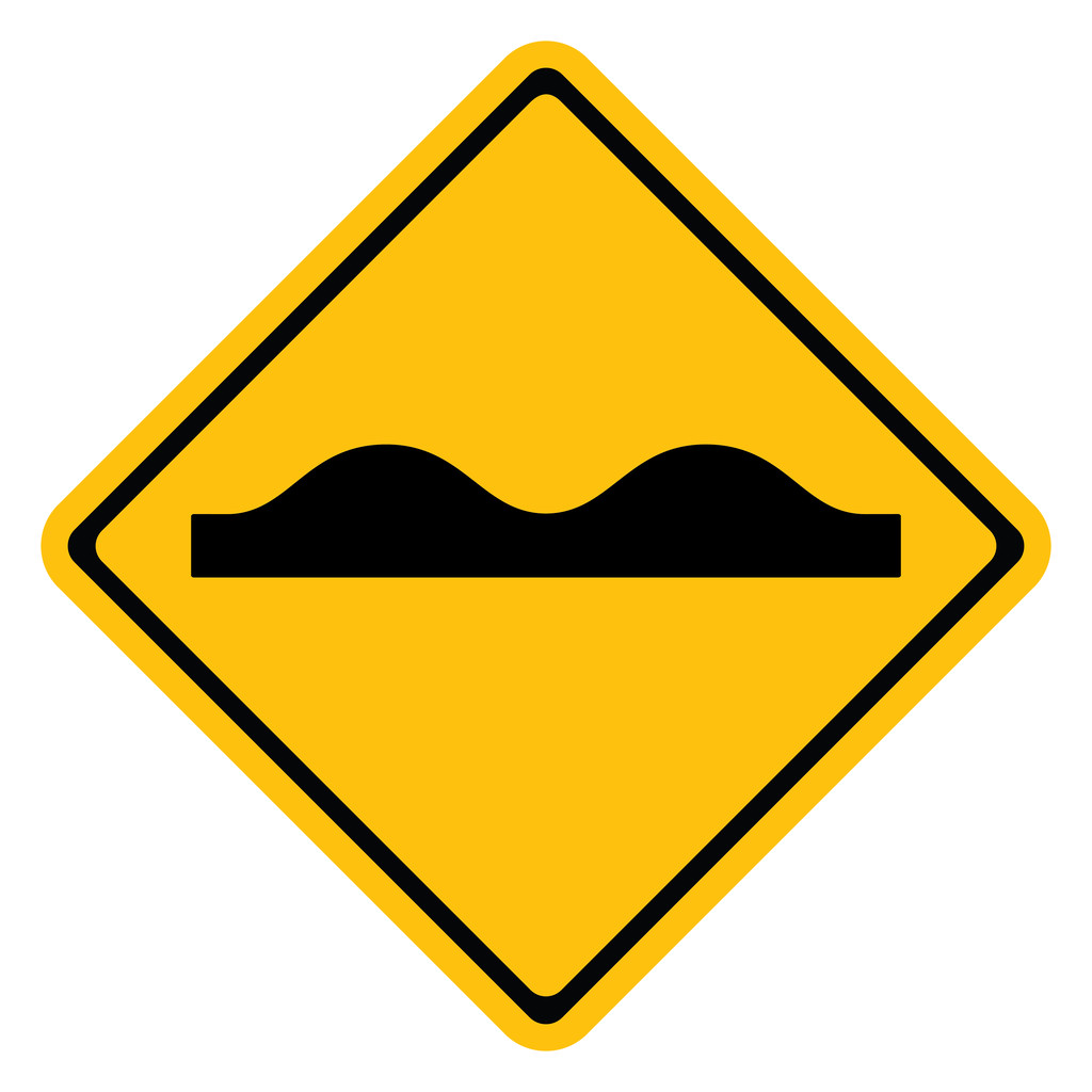 路面低洼的指示标志图片