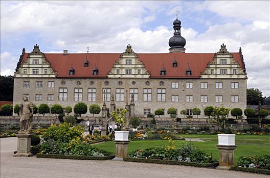城堡,花园,文艺复兴,巴登符腾堡,德国,欧洲