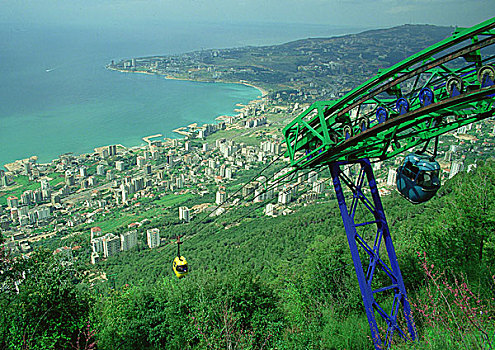 缆车,远眺,黎巴嫩