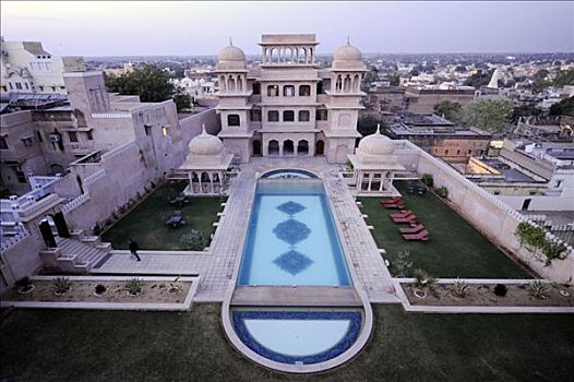 要塞,今日,酒店,城堡,沙卡瓦蒂,区域,拉贾斯坦邦,北印度,南亚
