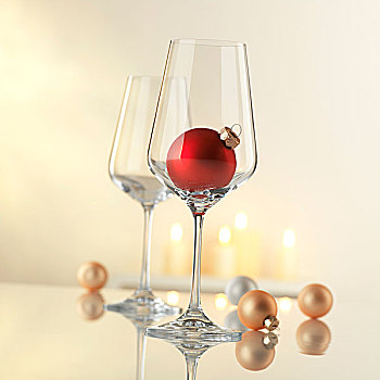 葡萄酒杯,圣诞装饰