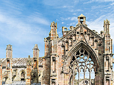 梅尔罗斯,教堂,苏格兰边境,大幅,尺寸