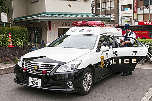 日本,警车,东京,街道