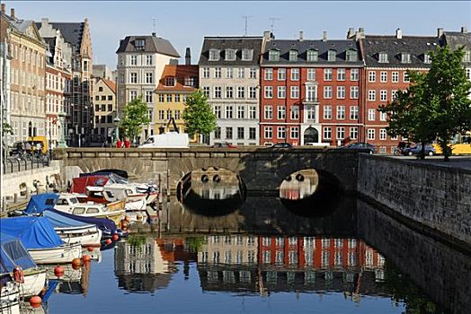 船,运河,哥本哈根,丹麦,斯堪的纳维亚,欧洲