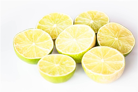 新鲜,柠檬,一半,局部,切片,白色背景,背景