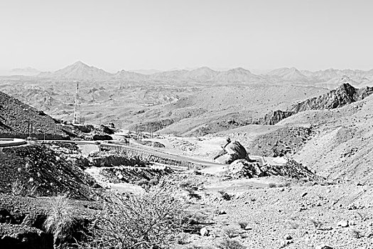 峡谷,深,阴天,阿曼,老,山