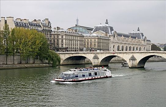 塞纳河,奥塞美术馆,泛舟,巴黎,法国
