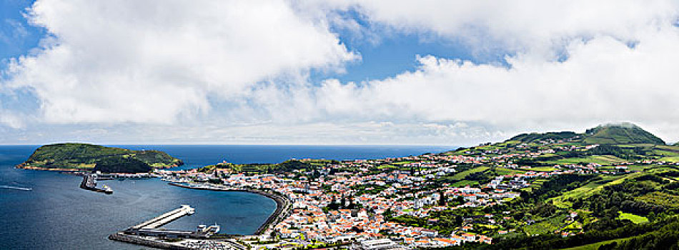 俯视图,蒙特卡罗,法亚尔,岛屿,亚速尔群岛,葡萄牙