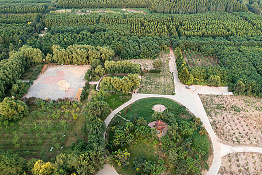 石家庄市,深泽县,滨河公园,航拍画面