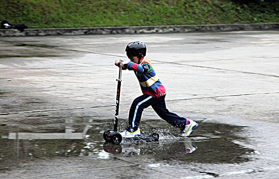 男孩,上方,水