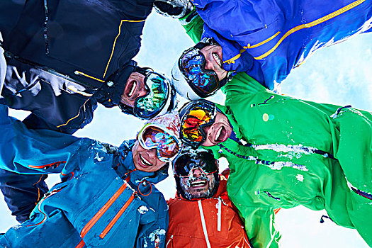 仰拍,头像,圆,滑雪,头盔,护目镜,白杨,科罗拉多,美国