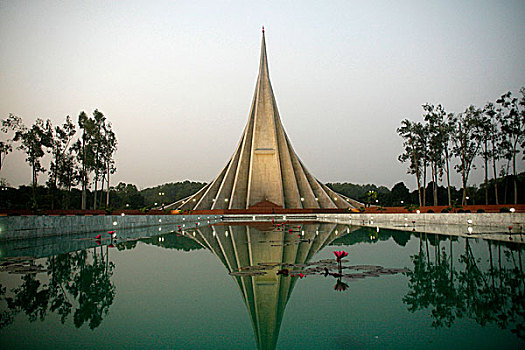 国家,纪念,塔,20公里,达卡,记忆,释放,战争,孟加拉,十二月,2007年