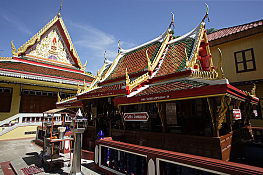 建筑,对比,无名,寺院,曼谷,泰国