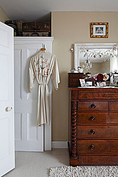 维多利亚时代风格,红木,衣柜,卧室,白色,框架,镜子,高处