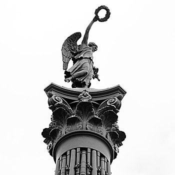 仰视,柱子,荣耀,圣三一大教堂,彼得斯堡,俄罗斯