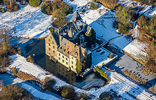 城堡,冬天,阿恩斯贝格,藻厄兰,北莱茵威斯特伐利亚,德国